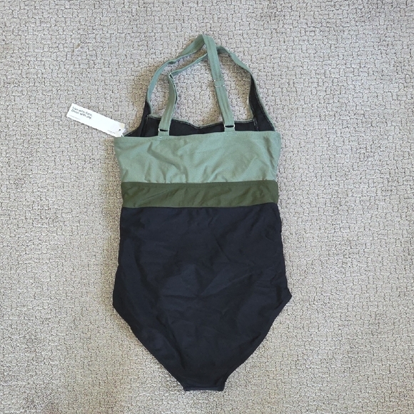 BloomChic Green and Black One Piece Swimsuit - Picture 4 of 9